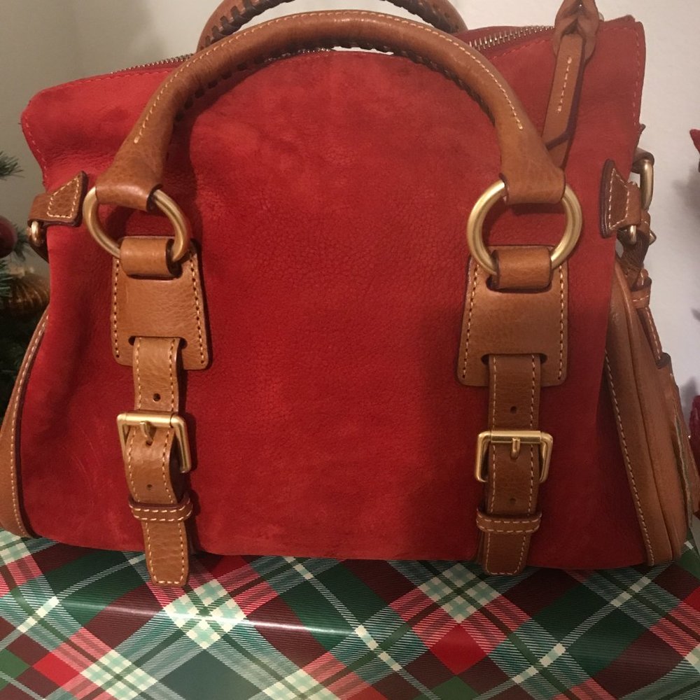 💕💕Host Picks 💕💕 Dooney & Bourke Jones Small Red Nubuck Leather Satchel - Picture 6 of 7